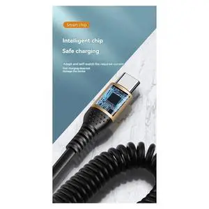 90 Degree Spring USB Type C Cable 6A Fast Charging Type-C Cord for 15 16 USB C Cable 90 Degree Spring USB Type C Cable 6A Fast Charging Type-C Cord for 15 16 USB C Cable