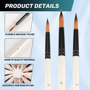 12Pcs Acrylic Paint Brushes Set, Professional Round-Pointed Tip Artist Paint Brushes for Acrylic Watercolor Oil Painting 12Pcs Acrylic Paint Brushes Set, Professional Round-Pointed Tip Artist Paint Brushes for Acrylic Watercolor Oil Painting