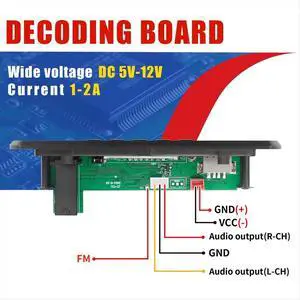 12V MP3 Decoder Board Bluetooth 5.0 Car Audio Microphone USB TF Radio DIY MP3 Music Player with Remote 12V MP3 Decoder Board Bluetooth 5.0 Car Audio Microphone USB TF Radio DIY MP3 Music Player with Remote