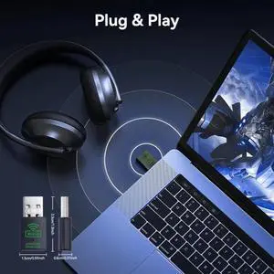 900Mbps USB Bluetooth Adapter 2 in 1 Dual Band 2.4G/5GHz Wi-Fi Dongle Network Card Receiver PC Laptop 900Mbps USB Bluetooth Adapter 2 in 1 Dual Band 2.4G/5GHz Wi-Fi Dongle Network Card Receiver PC Laptop