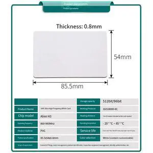 10PCS UHF White RFID Card 8654 H3 Chip Ultra-High Frequency 860-960MHz RFID Card SO18000-6C 10PCS UHF White RFID Card 8654 H3 Chip Ultra-High Frequency 860-960MHz RFID Card SO18000-6C