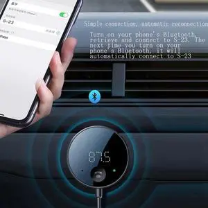 Bluetooth FM Transmitter for Car, Bluetooth AUX Adapter, Bluetooth Receiver for Car Music/Hands-Free Calls/Stereo Audio Bluetooth FM Transmitter for Car, Bluetooth AUX Adapter, Bluetooth Receiver for Car Music/Hands-Free Calls/Stereo Audio