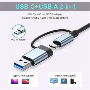 USB C Hub Splitter 7 in 1 USB Extender with 4 USB Port 2 USB C Port for PC Laptop/Phones and More Devices USB C Hub Splitter 7 in 1 USB Extender with 4 USB Port 2 USB C Port for PC Laptop/Phones and More Devices