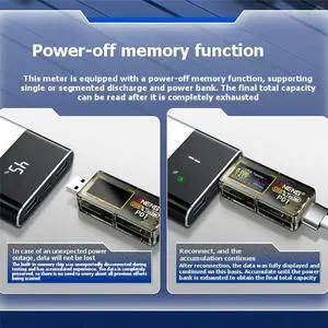 USB Voltage and Current Meter Type C Multifunction Fast Charging Tester for Mobile Phone Charger Capacity Testing USB Voltage and Current Meter Type C Multifunction Fast Charging Tester for Mobile Phone Charger Capacity Testing
