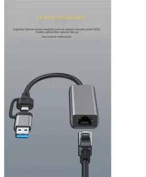 USB Type C To RJ45 Wired Network Card External Wired USB 3.0 To Ethernet Adapter for Laptop PC, 1000Mbps USB Type C To RJ45 Wired Network Card External Wired USB 3.0 To Ethernet Adapter for Laptop PC, 1000Mbps