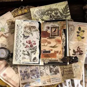 Vintage Aesthetic Washi Stickers Paper for Scrapbooking, 40 Sheets Ephemera Book for Art Journaling,C Vintage Aesthetic Washi Stickers Paper for Scrapbooking, 40 Sheets Ephemera Book for Art Journaling,C