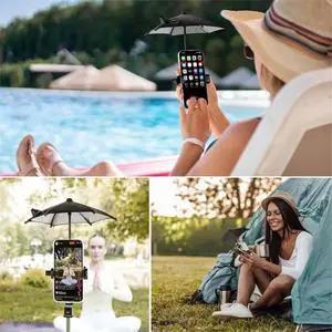 Strong Clip Phone Umbrella for Sun, Outdoor Phone Sun Shade Shield with Rotatable Angle Tanning Shade Cover for Phone Strong Clip Phone Umbrella for Sun, Outdoor Phone Sun Shade Shield with Rotatable Angle Tanning Shade Cover for Phone