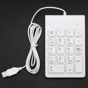 Mini USB Wired Numeric Keypad Numpad 18 Keys Digital Keyboard for Accounting Teller Laptop Android Notebook Tablets PC (Whi Mini USB Wired Numeric Keypad Numpad 18 Keys Digital Keyboard for Accounting Teller Laptop Android Notebook Tablets PC (Whi
