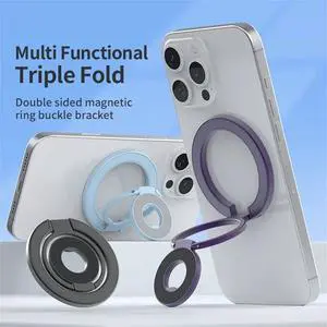 Magnetic Phone Ring Holder Grip for Phone, Dual-Sided Magnet Finger Grip Phone Stand Kickstand for Car Mount Black Magnetic Phone Ring Holder Grip for Phone, Dual-Sided Magnet Finger Grip Phone Stand Kickstand for Car Mount Black