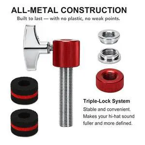 2 Pack Hi-Hat Clutch with Replacement Felts Pads, Jazz Drum Hi Hat Cymbal Clutch Hi Hat Cymbal Stand, Drum Parts 2 Pack Hi-Hat Clutch with Replacement Felts Pads, Jazz Drum Hi Hat Cymbal Clutch Hi Hat Cymbal Stand, Drum Parts