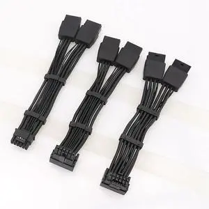 GPU RTX4090 RTX4080 Series 16AWG 2x8pin PCI-E to 16Pin (12+4) PCI-E 5.0 12VHPWR Connector 90-Degree Elbow 2X8PM GPU RTX4090 RTX4080 Series 16AWG 2x8pin PCI-E to 16Pin (12+4) PCI-E 5.0 12VHPWR Connector 90-Degree Elbow 2X8PM