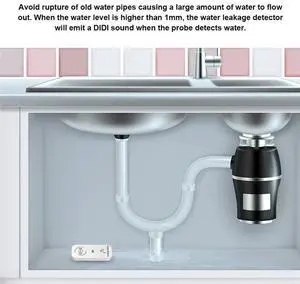 Water Sensor 90Db Alarm Water Leak Detector Alert Monitoring Of Leaks And Drip Alarm For Kitchen Bathroom Basemen-AAAE Water Sensor 90Db Alarm Water Leak Detector Alert Monitoring Of Leaks And Drip Alarm For Kitchen Bathroom Basemen-AAAE