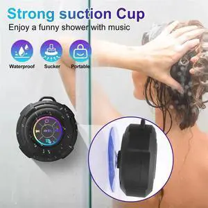 Speaker Suction Cup Waterproof LED Light Speaker Shower Speaker for Outdoor Camping Beach Pool Black Speaker Suction Cup Waterproof LED Light Speaker Shower Speaker for Outdoor Camping Beach Pool Black