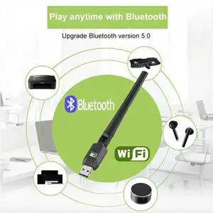 600Mbps USB Bluetooth 5.0 Adapter 2.4G 5GHz Wi-Fi Antenna Dual Band 802.11ac Mini Network Card Receiver 600Mbps USB Bluetooth 5.0 Adapter 2.4G 5GHz Wi-Fi Antenna Dual Band 802.11ac Mini Network Card Receiver