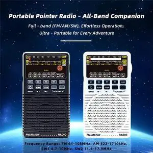 Full-Band FM/AM/SW Pointer Radio Preset Stations 2W Speaker Indoor/Outdoor Ideal Gift for Seniors A Full-Band FM/AM/SW Pointer Radio Preset Stations 2W Speaker Indoor/Outdoor Ideal Gift for Seniors A