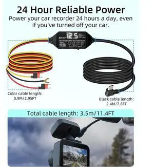 Dash Cam Hardwire Kit,12V-24V to 5V/3A USB C Dash Camera Hardwire Kit with Digital Display and Low Voltage Protection Dash Cam Hardwire Kit,12V-24V to 5V/3A USB C Dash Camera Hardwire Kit with Digital Display and Low Voltage Protection