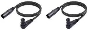2Pcs XLR Microphone Extension Cable Adapter , 90 Degree XLR Female To Straight XLR Male 3-Pin Mic Cable 1M 2Pcs XLR Microphone Extension Cable Adapter , 90 Degree XLR Female To Straight XLR Male 3-Pin Mic Cable 1M