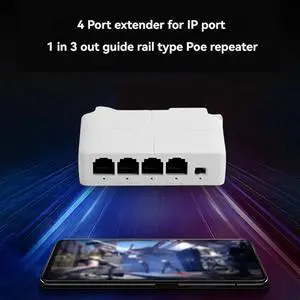 Repeater 1 Input 3 Output DIN-Rail Standard POE Repeater 4-Port Waterproof Extender Hundred Gigabit Network Extender Repeater 1 Input 3 Output DIN-Rail Standard POE Repeater 4-Port Waterproof Extender Hundred Gigabit Network Extender