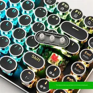 104Pcs/Set Universal Round Key Cap Keycaps for MX Mechanical Keyboard Backlit Design Black 104Pcs/Set Universal Round Key Cap Keycaps for MX Mechanical Keyboard Backlit Design Black