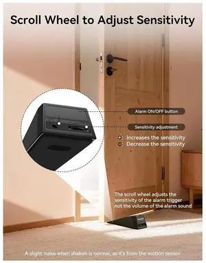 Door Stop Alarm, Door Stop, Rechargeable Door Wedge Stop Alarm with Anti-Slip Silicone Base Anti-Theft Door Stop Alarm, Door Stop, Rechargeable Door Wedge Stop Alarm with Anti-Slip Silicone Base Anti-Theft