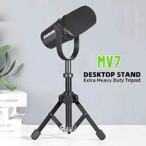 1PC Microphone Stand Metal Tripod Bracket For MV7 MV7X Professional Condenser Microphone Home Karaoke Studio Recording 1PC Microphone Stand Metal Tripod Bracket For MV7 MV7X Professional Condenser Microphone Home Karaoke Studio Recording