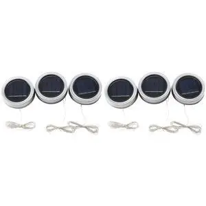 6PCS Solar Decorative Light Lid Outdoor Waterproof Solar Power Glass Decorative Light Accessories Warm White 6PCS Solar Decorative Light Lid Outdoor Waterproof Solar Power Glass Decorative Light Accessories Warm White