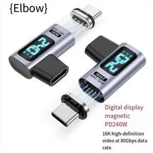 PD 240W Magnetic USB C Adapter Fast Charging Type C to USB C USB4 Connector 80Gbps 16K60Hz Straight PD 240W Magnetic USB C Adapter Fast Charging Type C to USB C USB4 Connector 80Gbps 16K60Hz Straight