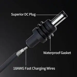 For Mini DC Power Cable 16.4FT - Waterproof 12V-24V Car Power Supply for Trucks, Buses, Ships For Mini DC Power Cable 16.4FT - Waterproof 12V-24V Car Power Supply for Trucks, Buses, Ships