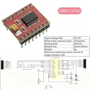 5PCS TB6612FNG Dual Motor Driver Controller Board DC Stepper Motor Driver Module for 5PCS TB6612FNG Dual Motor Driver Controller Board DC Stepper Motor Driver Module for