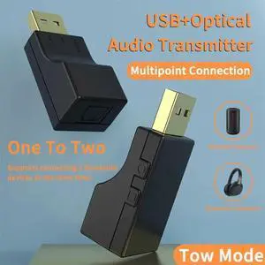 Optical Bluetooth 5.4 Audio Transmitter Low Latency Stereo Music Dual Stream Adapter for PS4for TV PC Optical Bluetooth 5.4 Audio Transmitter Low Latency Stereo Music Dual Stream Adapter for PS4for TV PC