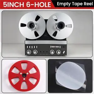 5inch 6-Hole Empty Tape Reel for 1/4 Inch Open Reel Tape Recorder -Hub Replacement with Gasket A 5inch 6-Hole Empty Tape Reel for 1/4 Inch Open Reel Tape Recorder -Hub Replacement with Gasket A