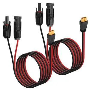 XT60 Female Solar To 12AWG Adapter Cable(2PCS) Connector For Power Station, RV Off-Grid Camping Panel XT60 Female Solar To 12AWG Adapter Cable(2PCS) Connector For Power Station, RV Off-Grid Camping Panel