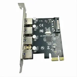 4 Port USB 3.0 PCI-E Expansion Card PCI Express PCIe USB 3.0 Hub Adapter 5Gbps Riser Controller Extender with SATA Power 4 Port USB 3.0 PCI-E Expansion Card PCI Express PCIe USB 3.0 Hub Adapter 5Gbps Riser Controller Extender with SATA Power