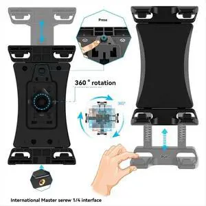 Universal Tablet Phone Tripod Mount 360°Rotating Stand Holder Clip for Mini Air Pro 12.9 Pad Vlog Universal Tablet Phone Tripod Mount 360°Rotating Stand Holder Clip for Mini Air Pro 12.9 Pad Vlog