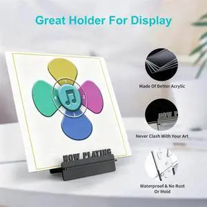 Acrylic Now Playing Vinyl Record Stand, Record Display Stand for Vinyl Records and LP Records Record Holder Black Acrylic Now Playing Vinyl Record Stand, Record Display Stand for Vinyl Records and LP Records Record Holder Black
