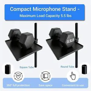 Microphone Stand Tray,Clamp on Shelf,Most Mic Stands,Large Tripod Shelf Table,Music Stand Accessories for Live Streaming Microphone Stand Tray,Clamp on Shelf,Most Mic Stands,Large Tripod Shelf Table,Music Stand Accessories for Live Streaming
