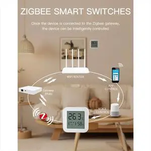 Tuya Zigbee Temperature Humidity Sensor with LCD Screen Smart APP Monitor Real-Time Remotely for / Home 2PCS Tuya Zigbee Temperature Humidity Sensor with LCD Screen Smart APP Monitor Real-Time Remotely for / Home 2PCS