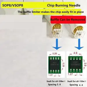 1pcs Sop8 Chip Download Burn Write Probe Spring Needle Flash Eeprom Chip Burner Cable Sop8 150mil 4.4mm 1pcs Sop8 Chip Download Burn Write Probe Spring Needle Flash Eeprom Chip Burner Cable Sop8 150mil 4.4mm