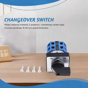 AC660V 25A 2-Pole 3-Position Momentary Plastic Rotary Changeover Switch Blue+Black AC660V 25A 2-Pole 3-Position Momentary Plastic Rotary Changeover Switch Blue+Black