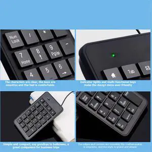 23 Keys Mini Numeric Type-C Wired Keyboard Mini Digital Numpad for Laptop Notebook Tablets Universal 23 Keys Mini Numeric Type-C Wired Keyboard Mini Digital Numpad for Laptop Notebook Tablets Universal