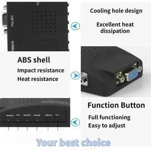 BNC S-Video VGA to VGA Video Converter 1080P BNC to VGA Output Adapter Digital Switch Box for TV Camera DVD DVR EU Plug BNC S-Video VGA to VGA Video Converter 1080P BNC to VGA Output Adapter Digital Switch Box for TV Camera DVD DVR EU Plug