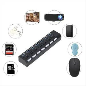 MultiPorts USB HUB 3.0 7Ports SuperSpeed 5Gbps Multiple USB Port Expander with Switches PowerAdapter for PC(US) MultiPorts USB HUB 3.0 7Ports SuperSpeed 5Gbps Multiple USB Port Expander with Switches PowerAdapter for PC(US)