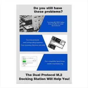 Dual Protocol M.2 SATA SSD Docking Station Base External SSD Hard Disk Enclosure Online Reading Writing Speed Dual Protocol M.2 SATA SSD Docking Station Base External SSD Hard Disk Enclosure Online Reading Writing Speed