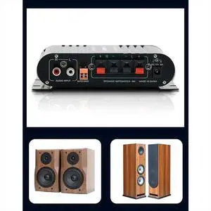 Mini Digital Power Audio Car Amplifier Blue Light Stereo Audio Amplifier for Home Theater Club Party Music 200W X2(B) Mini Digital Power Audio Car Amplifier Blue Light Stereo Audio Amplifier for Home Theater Club Party Music 200W X2(B)