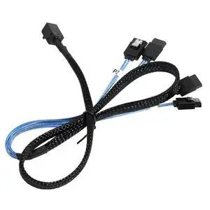 1m Internal Mini SAS HD Cable SFF 8643 to 4xSATA 7Pin Cable - Mini SAS Cables with Sideband Compatible with 12Gbps 1m Internal Mini SAS HD Cable SFF 8643 to 4xSATA 7Pin Cable - Mini SAS Cables with Sideband Compatible with 12Gbps