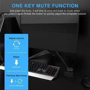 USB Volume Control Knob External Audio Adjuster With USB Cable For PC Speaker Knob Switch USB Volume Control Knob External Audio Adjuster With USB Cable For PC Speaker Knob Switch