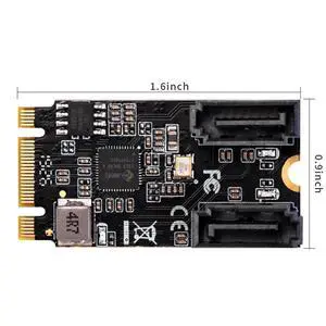 M2 PCIE NVMe SATA6G 2 Port SATA III 6Gb/S M.2 22X42 M Key and B Key Controller Adapter Card JMB582 M2 PCIE NVMe SATA6G 2 Port SATA III 6Gb/S M.2 22X42 M Key and B Key Controller Adapter Card JMB582