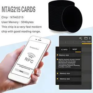 50pcs NFC Tags Black NTAG215 NFC 215 Tags NFC Coins Cards Black NFC Stickers Round 13.56MHz NFC Chip with Adhesive Back 50pcs NFC Tags Black NTAG215 NFC 215 Tags NFC Coins Cards Black NFC Stickers Round 13.56MHz NFC Chip with Adhesive Back