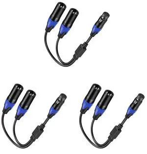 XLR Splitter Cable, 1 XLR Female To 2 XLR Male Y Cable Balanced Microphone Splitter Cord Audio Adaptor 3Pack XLR Splitter Cable, 1 XLR Female To 2 XLR Male Y Cable Balanced Microphone Splitter Cord Audio Adaptor 3Pack
