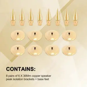 IDUD 8 Pairs 6 X 36Mm Copper Speaker Spike Isolation Stand + Base Pad Feet Mat Speaker Isolation Speaker Isolation Pads IDUD 8 Pairs 6 X 36Mm Copper Speaker Spike Isolation Stand + Base Pad Feet Mat Speaker Isolation Speaker Isolation Pads